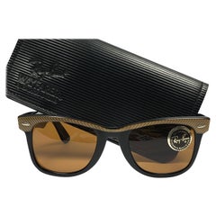 New Ray Ban The Wayfarer Classic Copper & Black Amber Lenses USA 80's Sunglasses