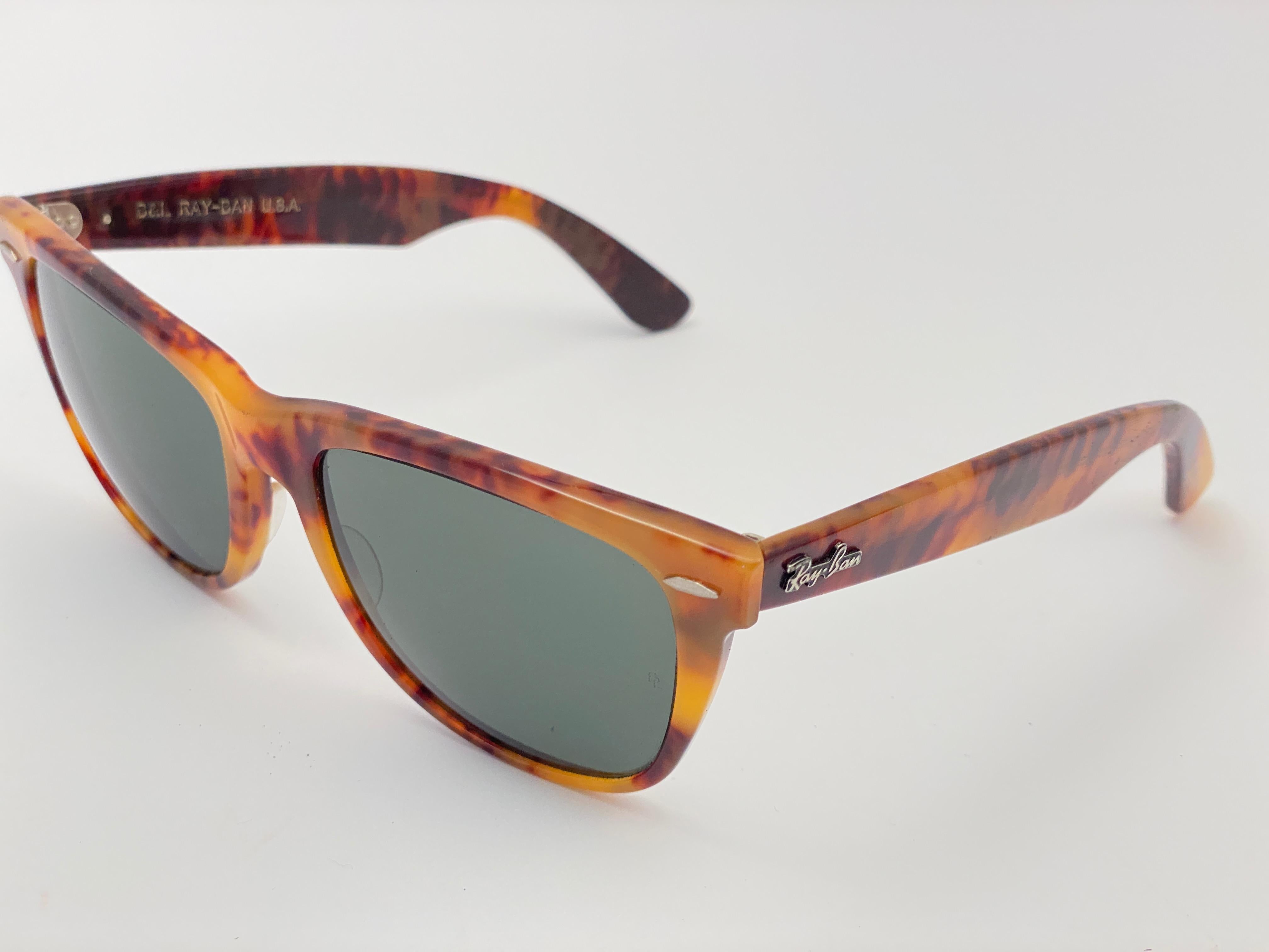 Women's or Men's New Ray Ban The Wayfarer II Medium Tortoise G15 Grey Lenses USA 80's Sunglasses