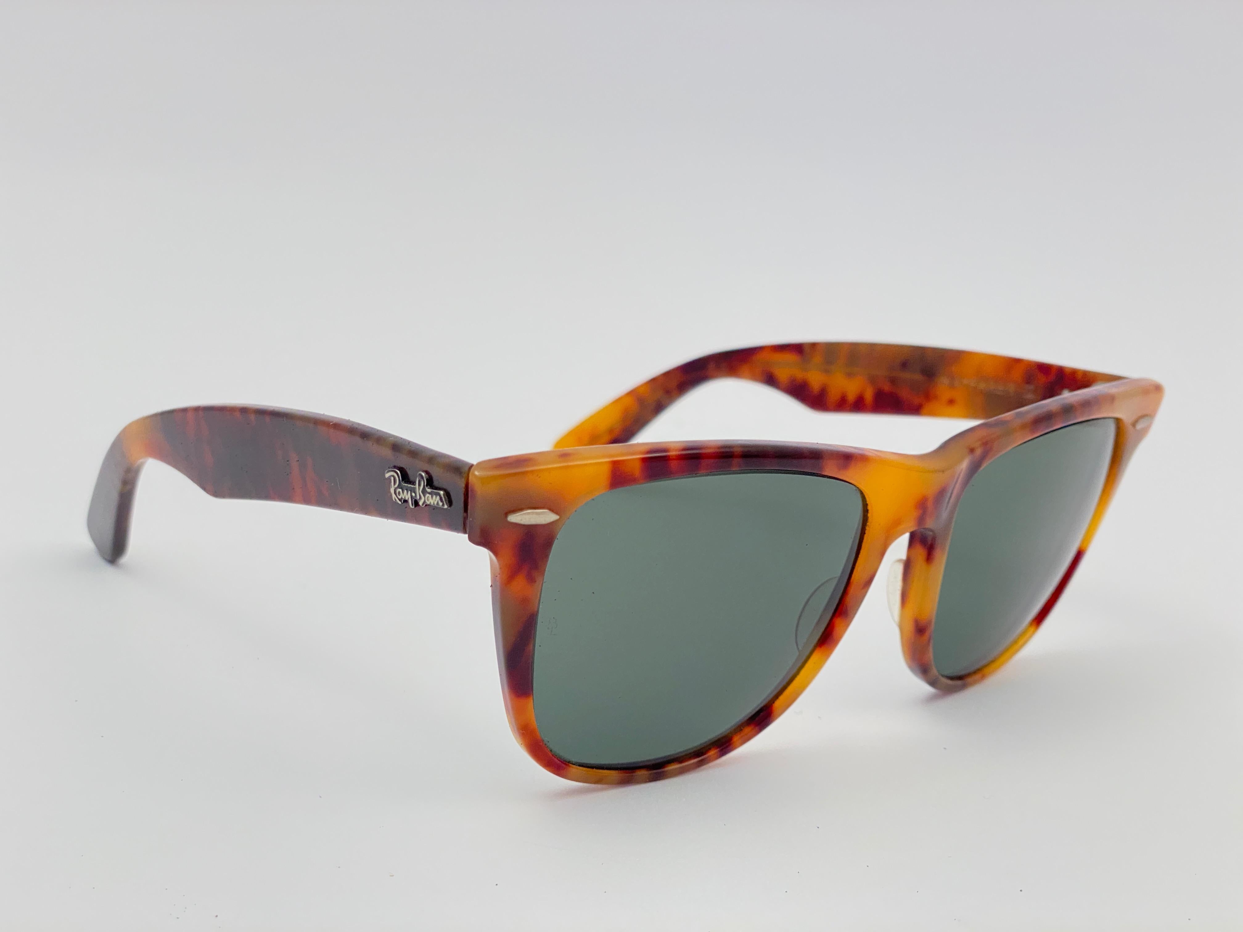 New Ray Ban The Wayfarer II Medium Tortoise G15 Grey Lenses USA 80's Sunglasses 1