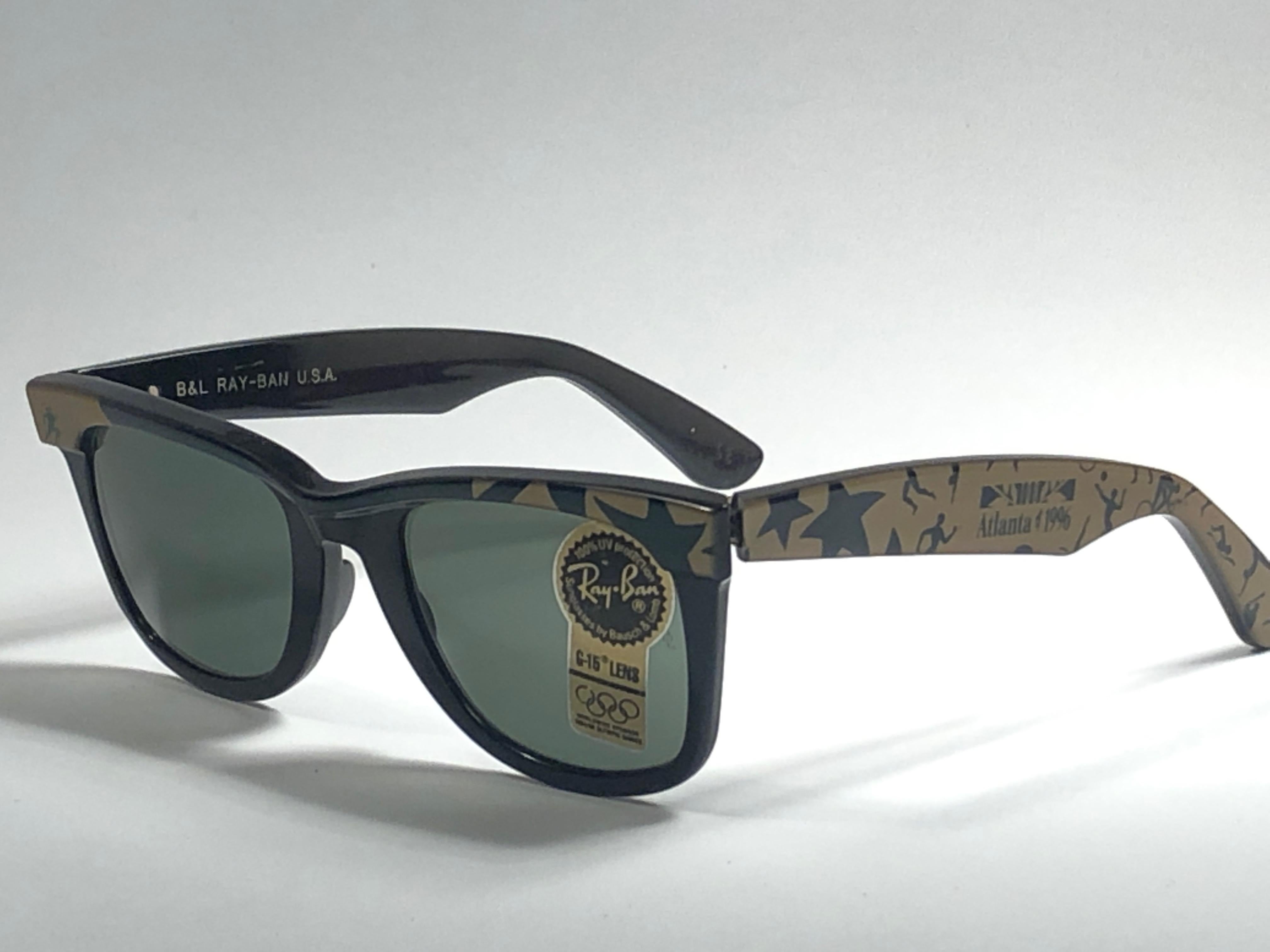 Gray New Ray Ban The Wayfarer Olympics Atlanta 1996 B&L USA 80's Sunglasses