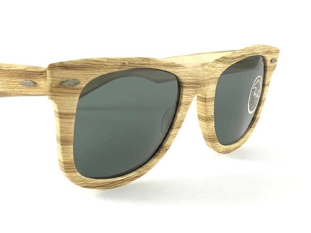 New Ray Ban The Wayfarer Woodies Driftwood Edition Collector USA 80's Sunglasses 5