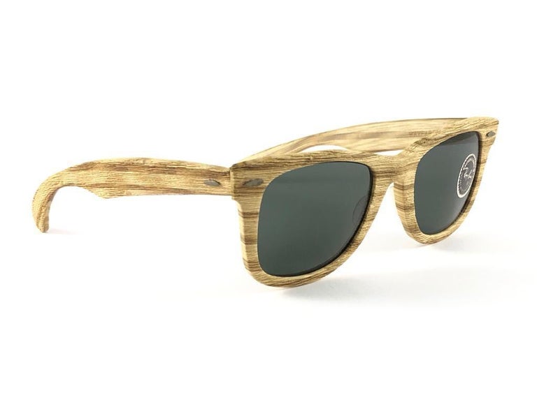 Rare-ヴィンテージ Ray-Ban WayfarerWoodies 80s New Ray Ban The Wayfarer Woodies Driftwood Edition Collector USA