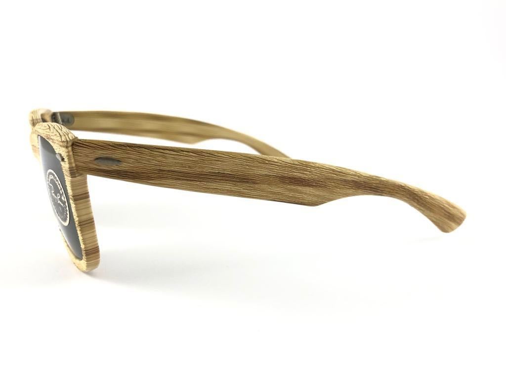 Neu Ray Ban The Wayfarer Woodies Driftwood Edition Collector USA 80er Jahre Sonnenbrille im Zustand „Neu“ im Angebot in Baleares, Baleares