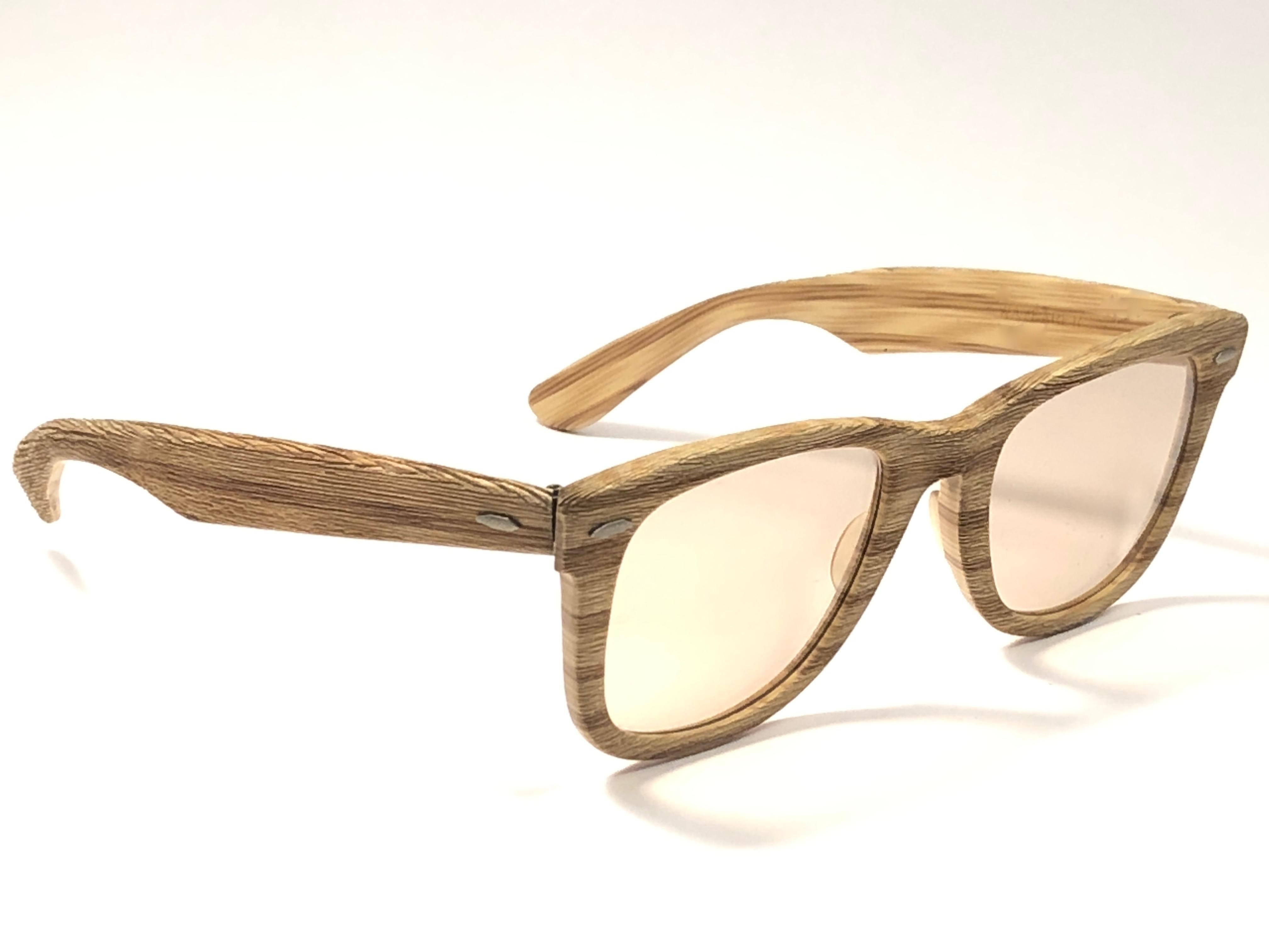 Black New Ray Ban The Wayfarer Woodies Driftwood Edition Collectors USA 80 Sunglasses For Sale