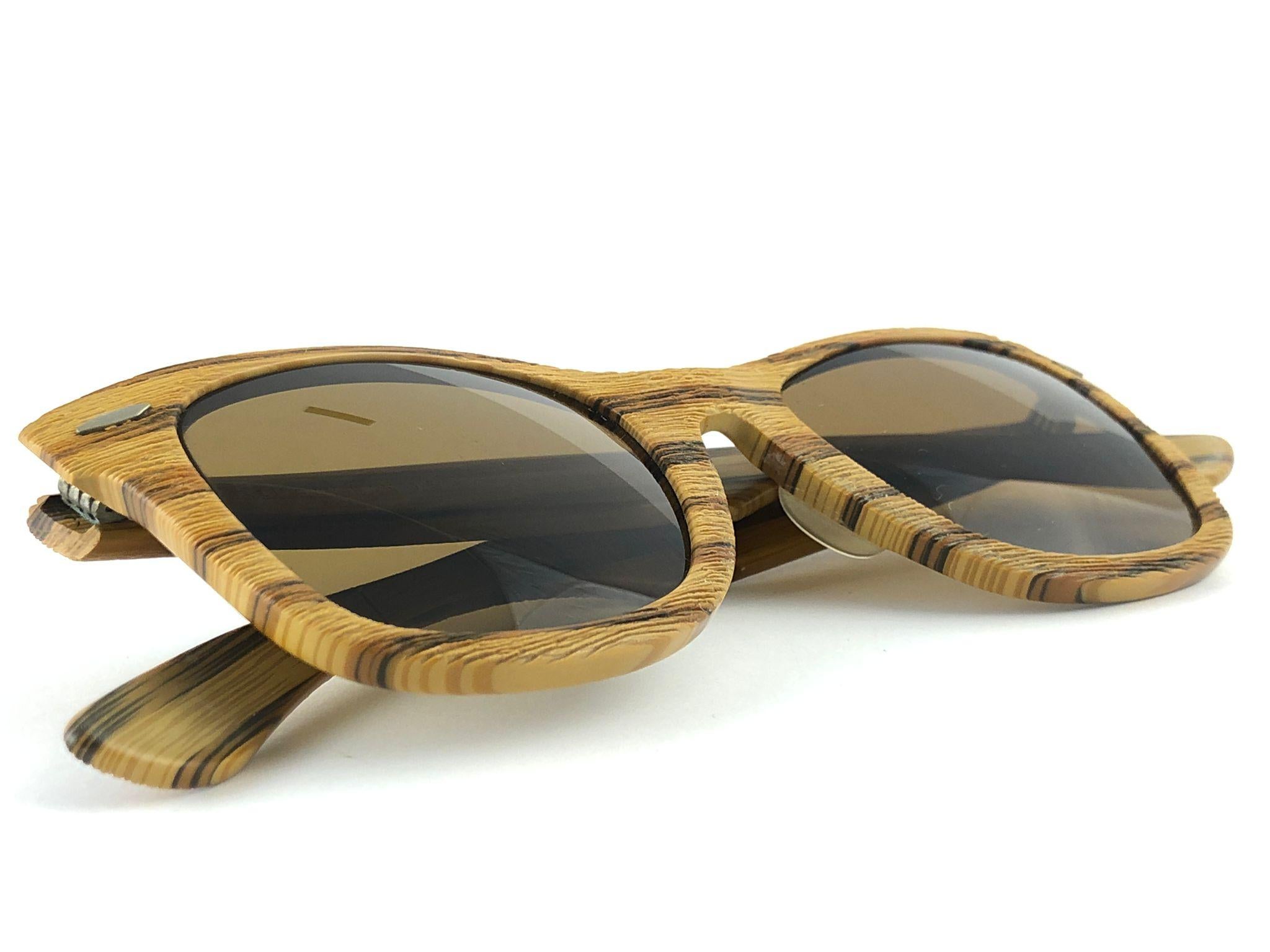 New Ray Ban The Wayfarer Woodies Teak Edition Collectors USA 80's Sunglasses 2