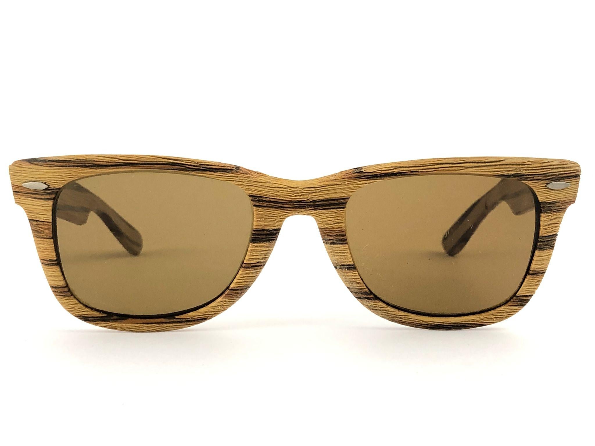 Nuevas gafas de sol Ray Ban The Wayfarer Woodies Teak Edition Collectors USA 80's Marrón