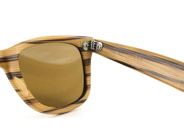 New Ray Ban The Wayfarer Woodies Teak Edition Collectors USA 80's