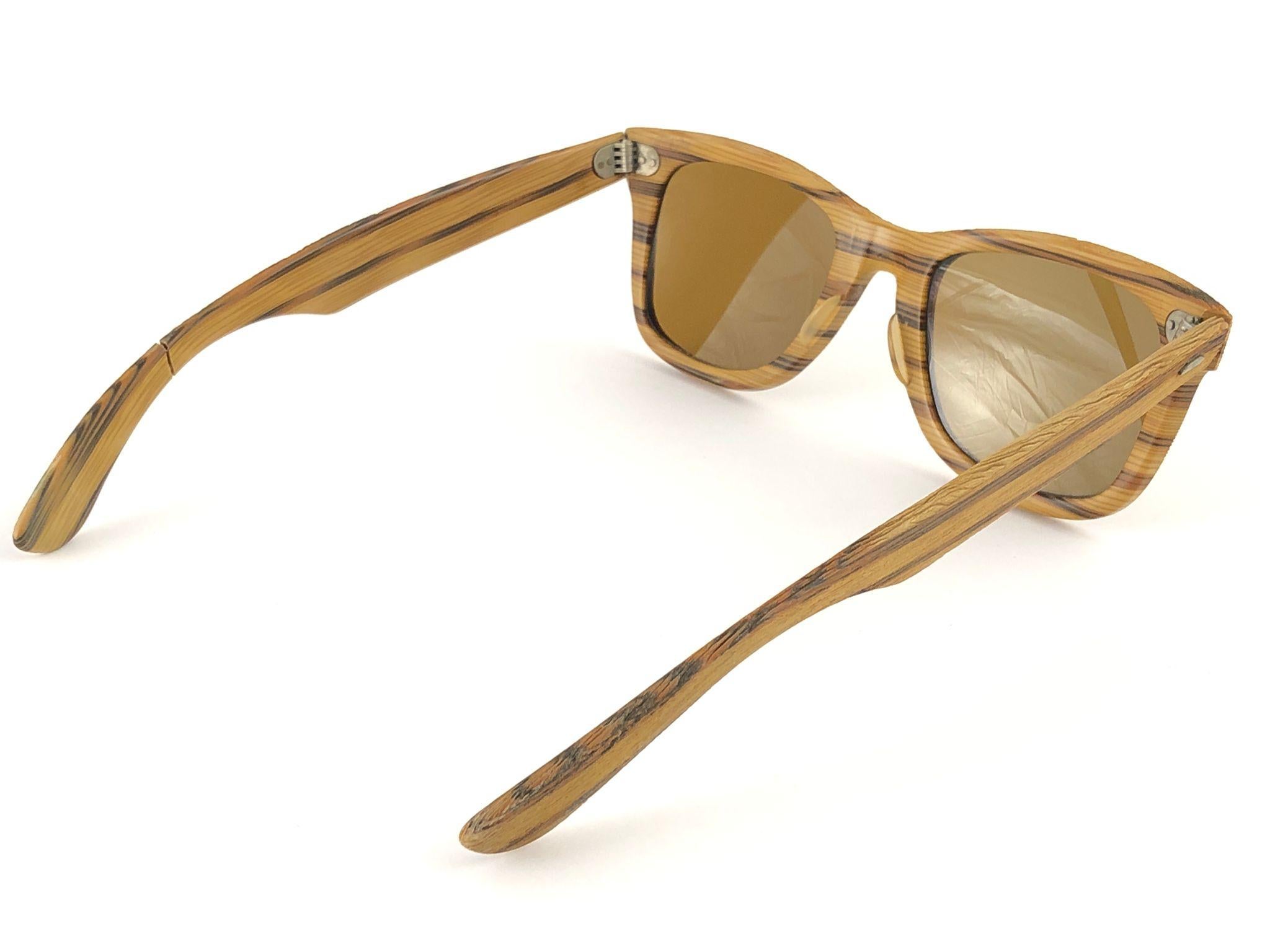 Women's or Men's New Ray Ban The Wayfarer Woodies Teak Edition Collectors USA 80's Sunglasses