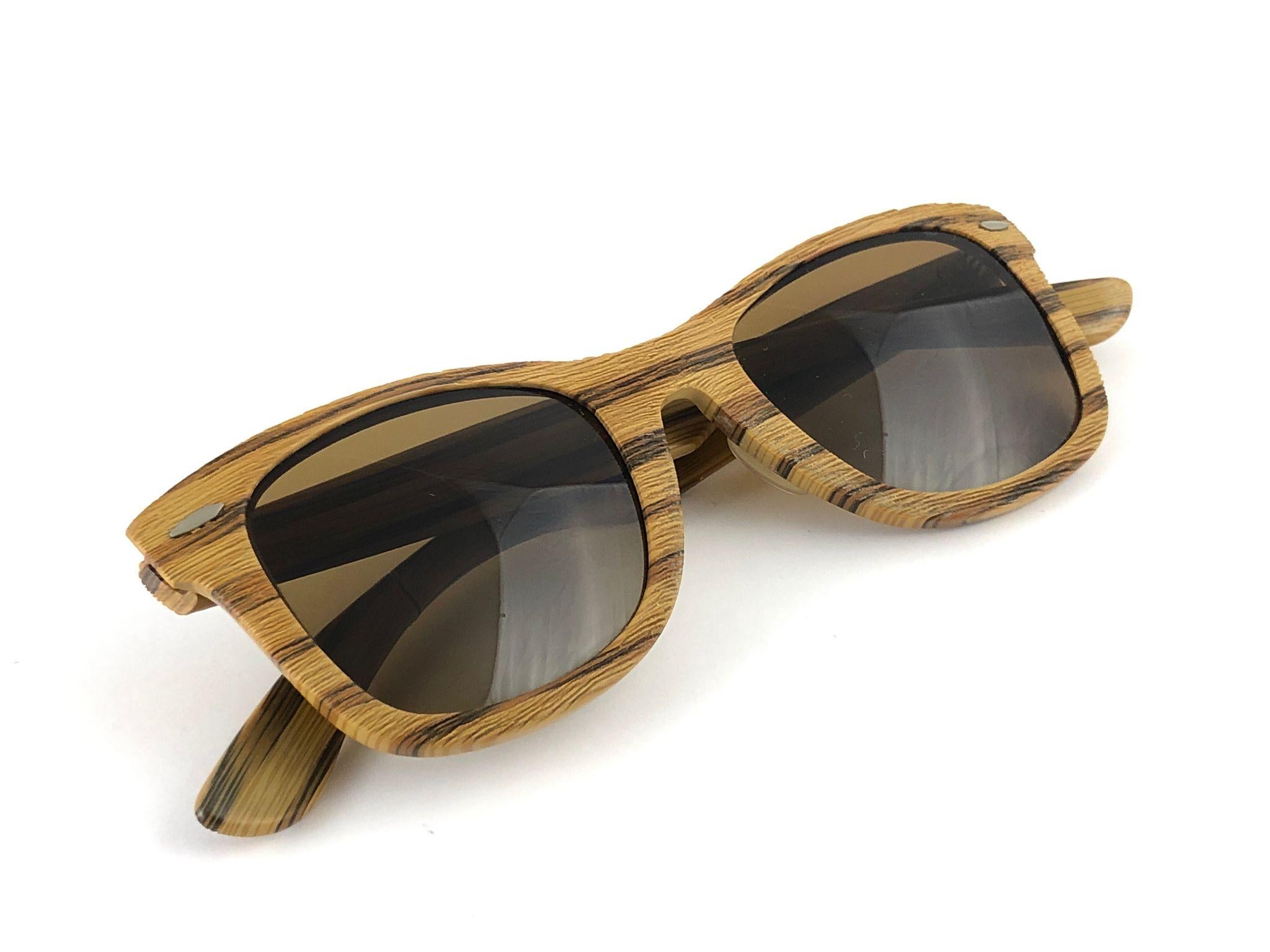 New Ray Ban The Wayfarer Woodies Teak Edition Collectors USA 80's Sunglasses 1