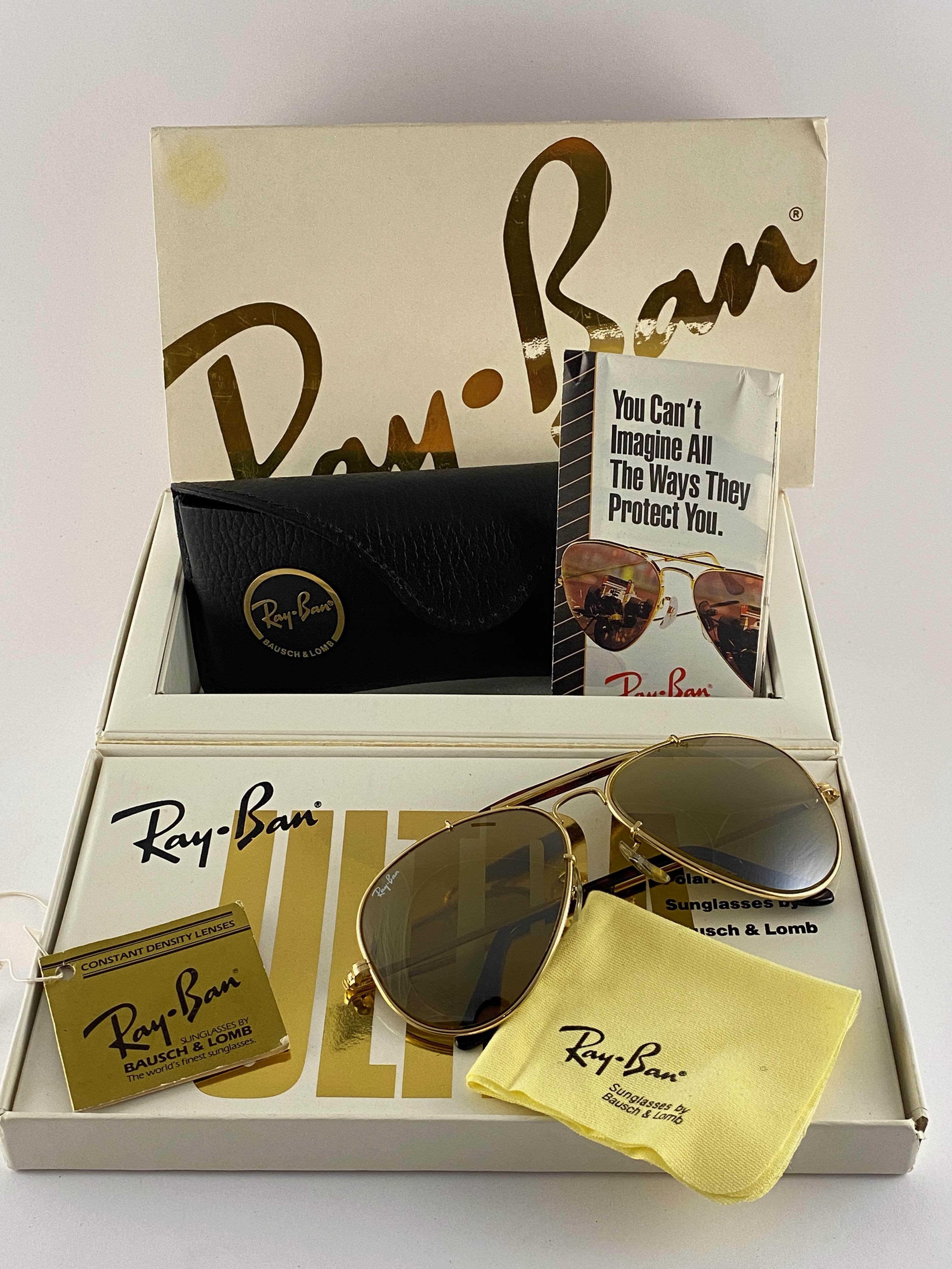 New Ray Ban ULTRA 58Mm Bravura Frame Full Set Bausch and Lomb Sunglasses  USA For Sale at 1stDibs