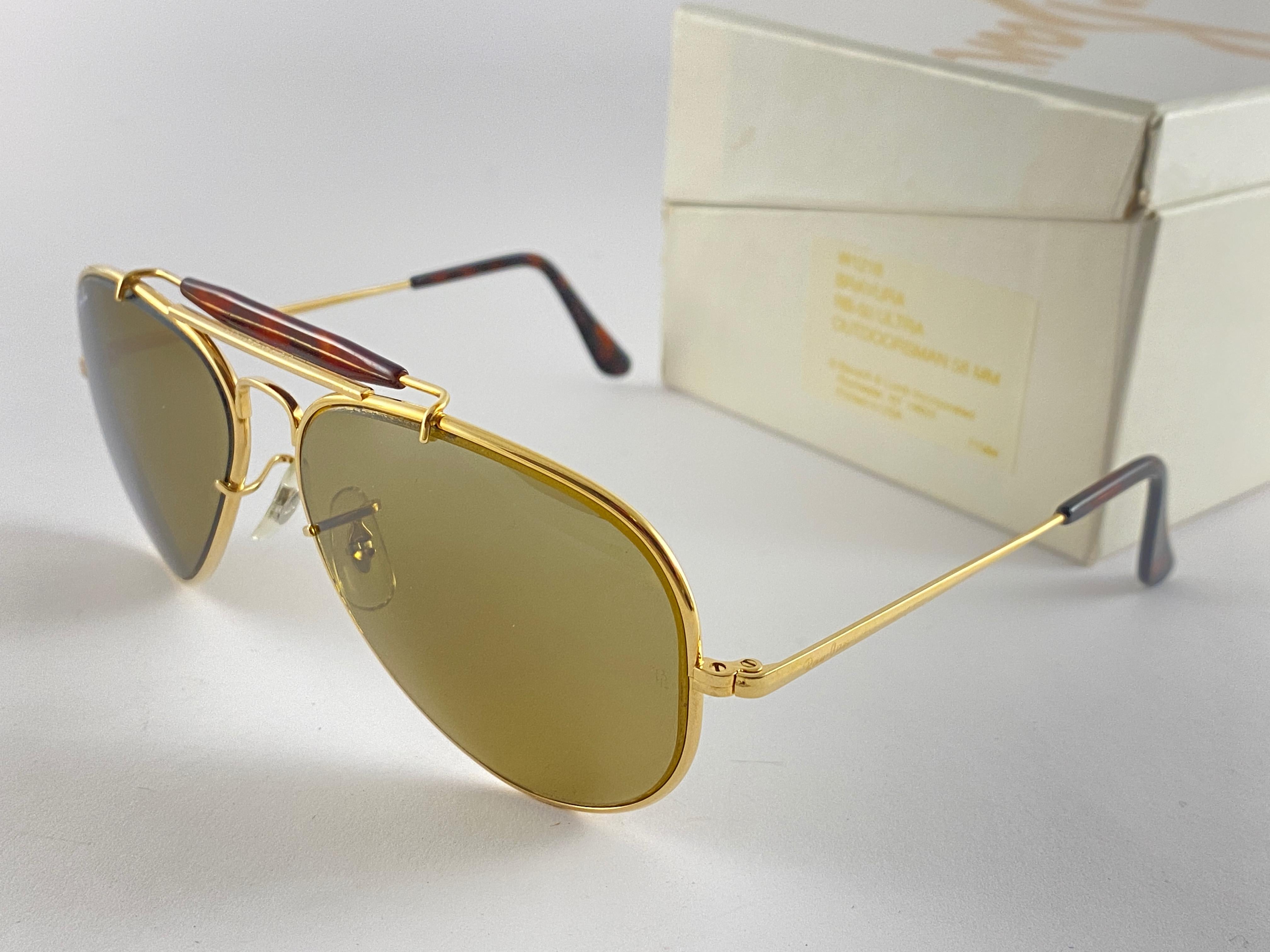 Beige New Ray Ban ULTRA 58Mm Bravura Frame Full Set Bausch & Lomb Sunglasses USA 