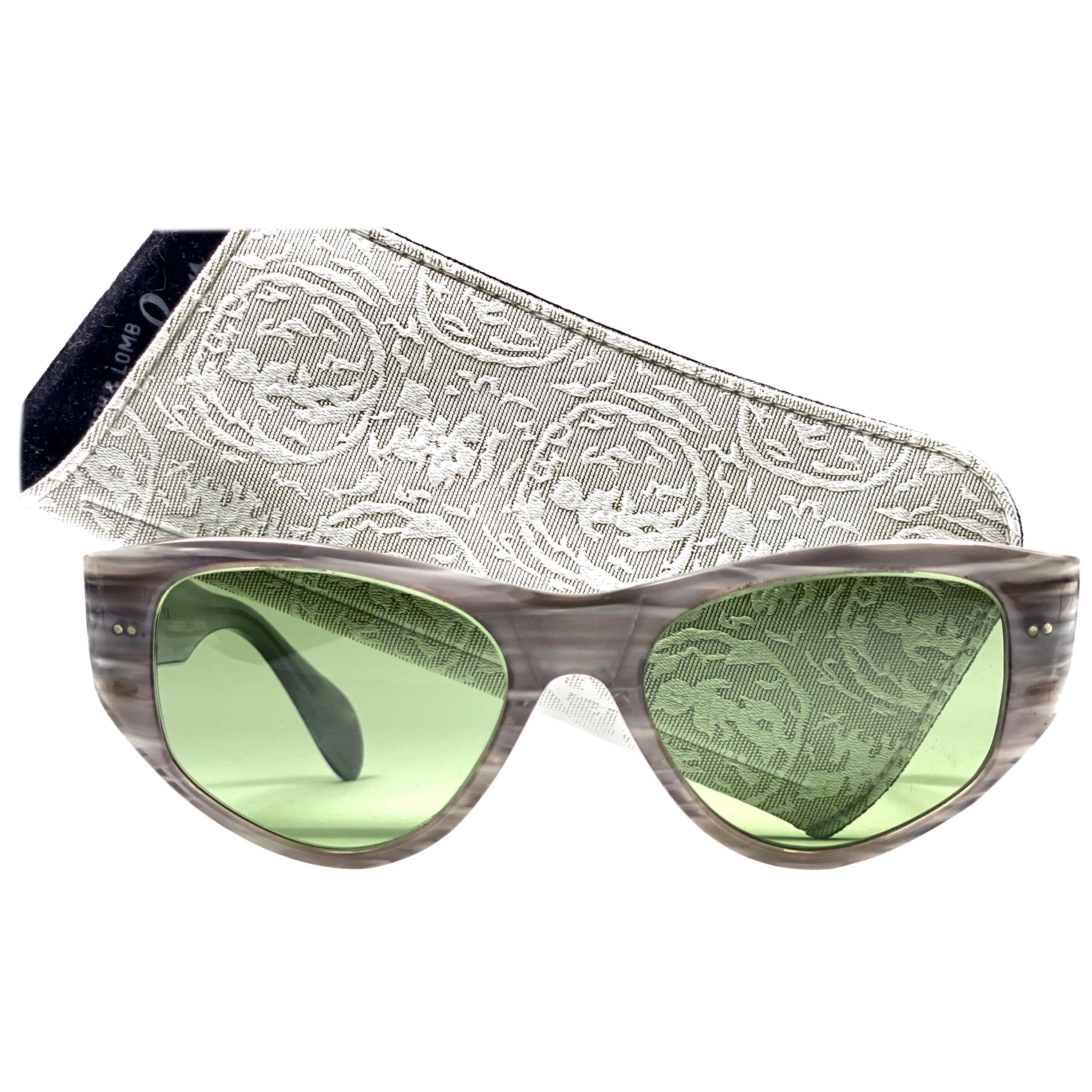 Mint Ray Ban Vagabond 1960's Mid Century Green Lenses B&L USA Sunglasses For Sale