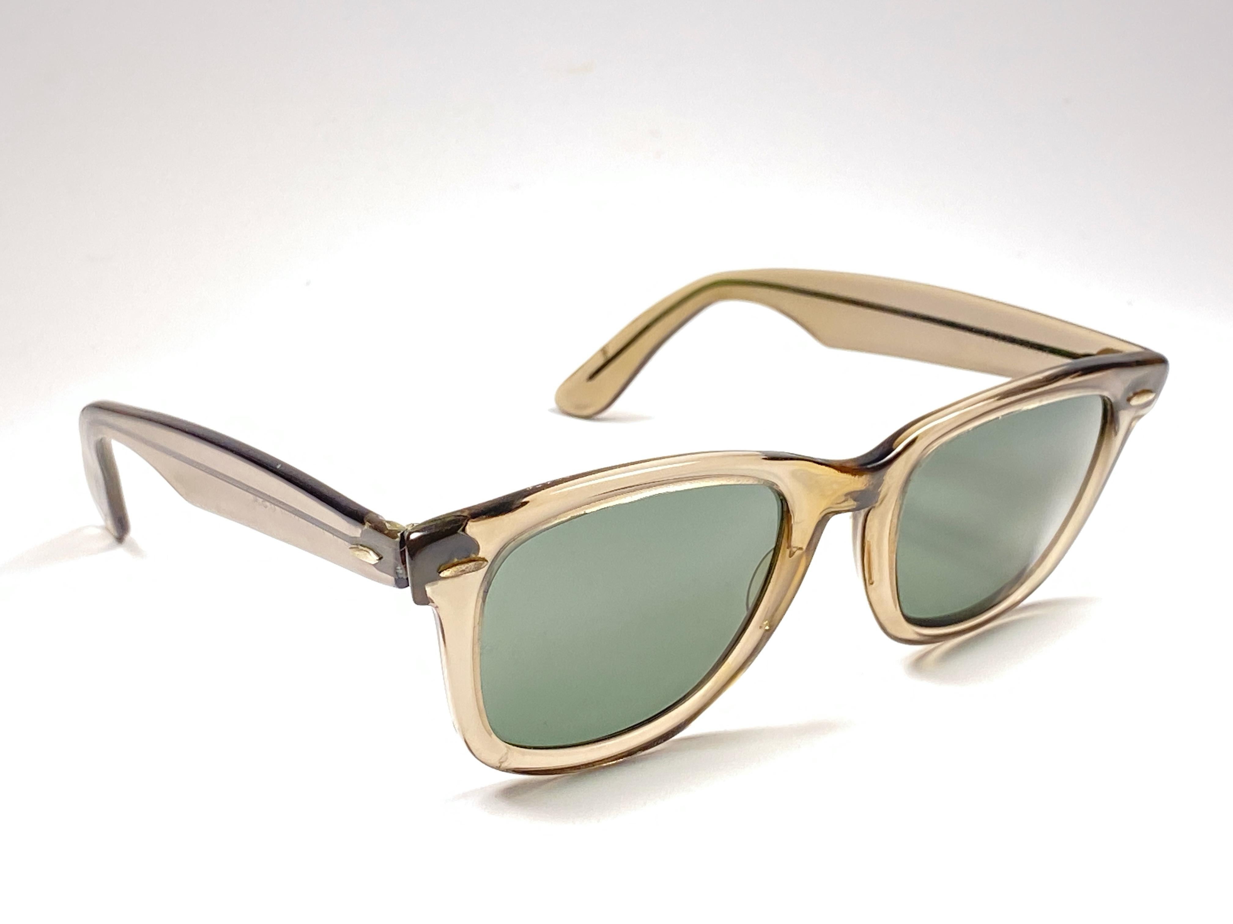 Gray Mint Ray Ban Wayfarer 5024 1970's Translucent Grey Lenses B&L USA Sunglasses