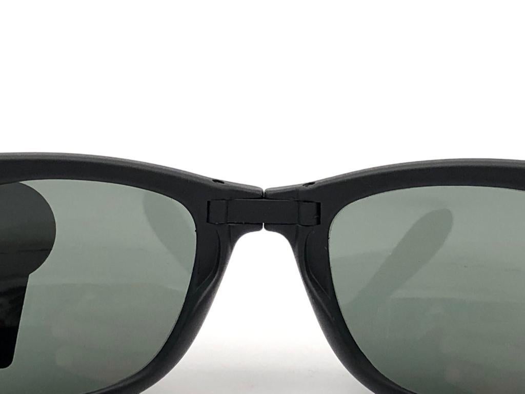 New Ray Ban Wayfarer Folding 1980's Black Grey G15 Lenses B&L USA ...