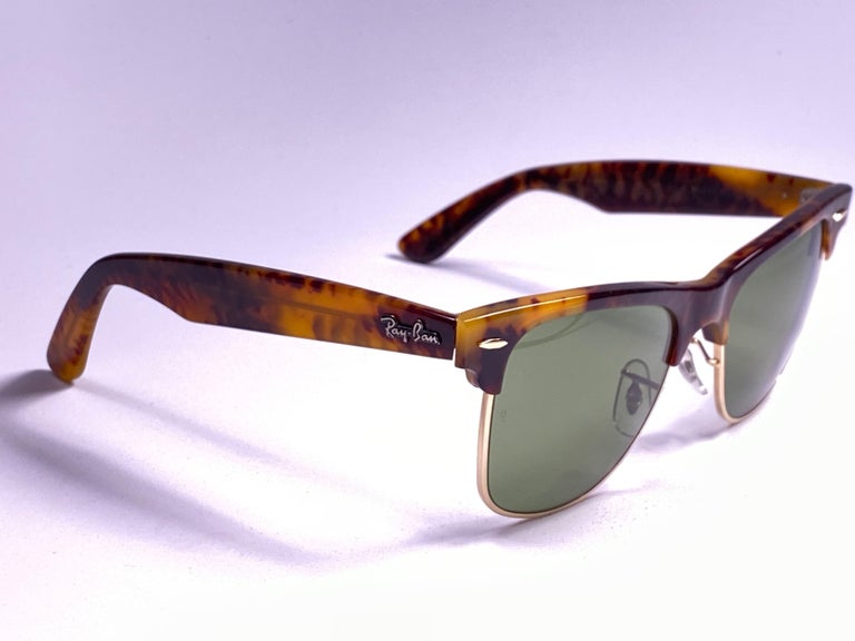 New Ray Ban Wayfarer Max Small Tortoise RB3 Lenses USA 80's Sunglasses at  1stDibs