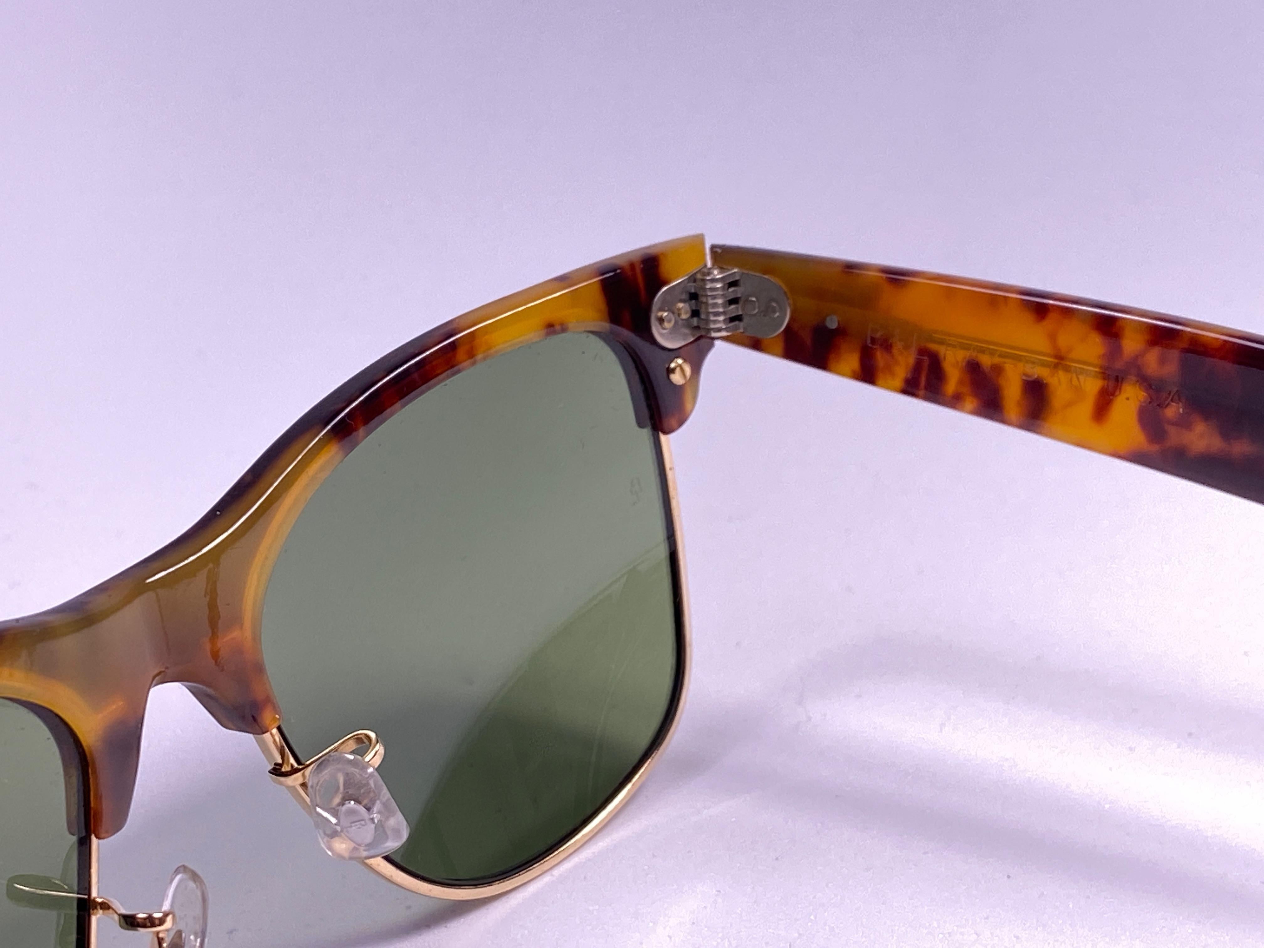 Black New Ray Ban Wayfarer Max Medium Tortoise RB3 Lenses USA 80's Sunglasses