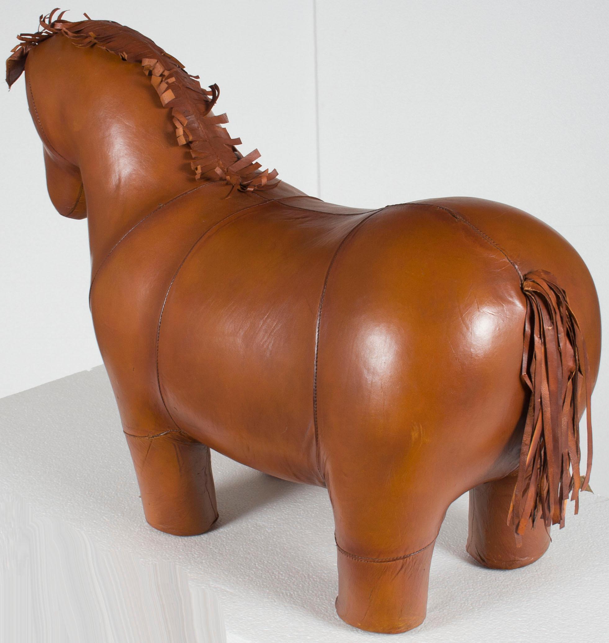 Real Leather Horse Pony Animal Footstool Ottoman In New Condition For Sale In Atlanta, GA