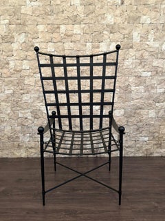 New Reclining Lounge Garden Iron Armchair in Black