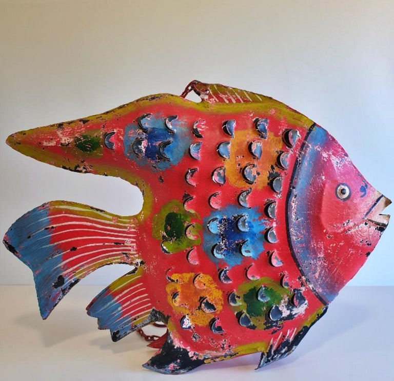 New Red Decorative Metal Fish Sculpture at 1stDibs