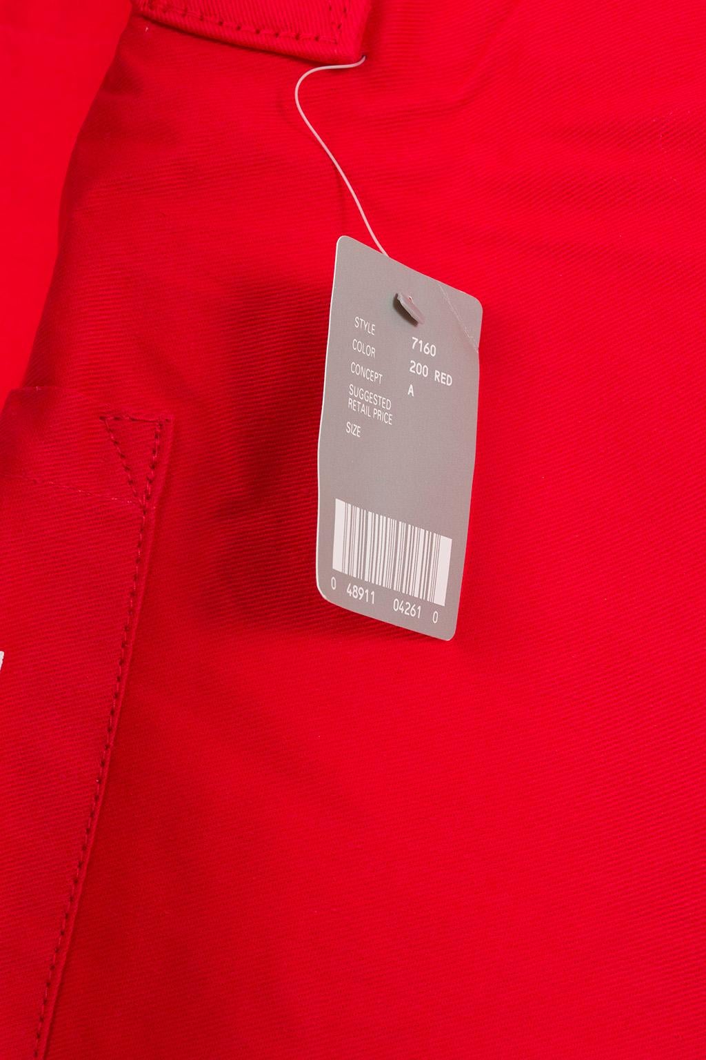 New Red Esprit de Corps Oversize Canvas Shoulder Tote Bag, 22” – 1980s For Sale 4