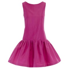 new RED VALENTINO fuschia pink pleated flared skirt cocktail dress IT42 M