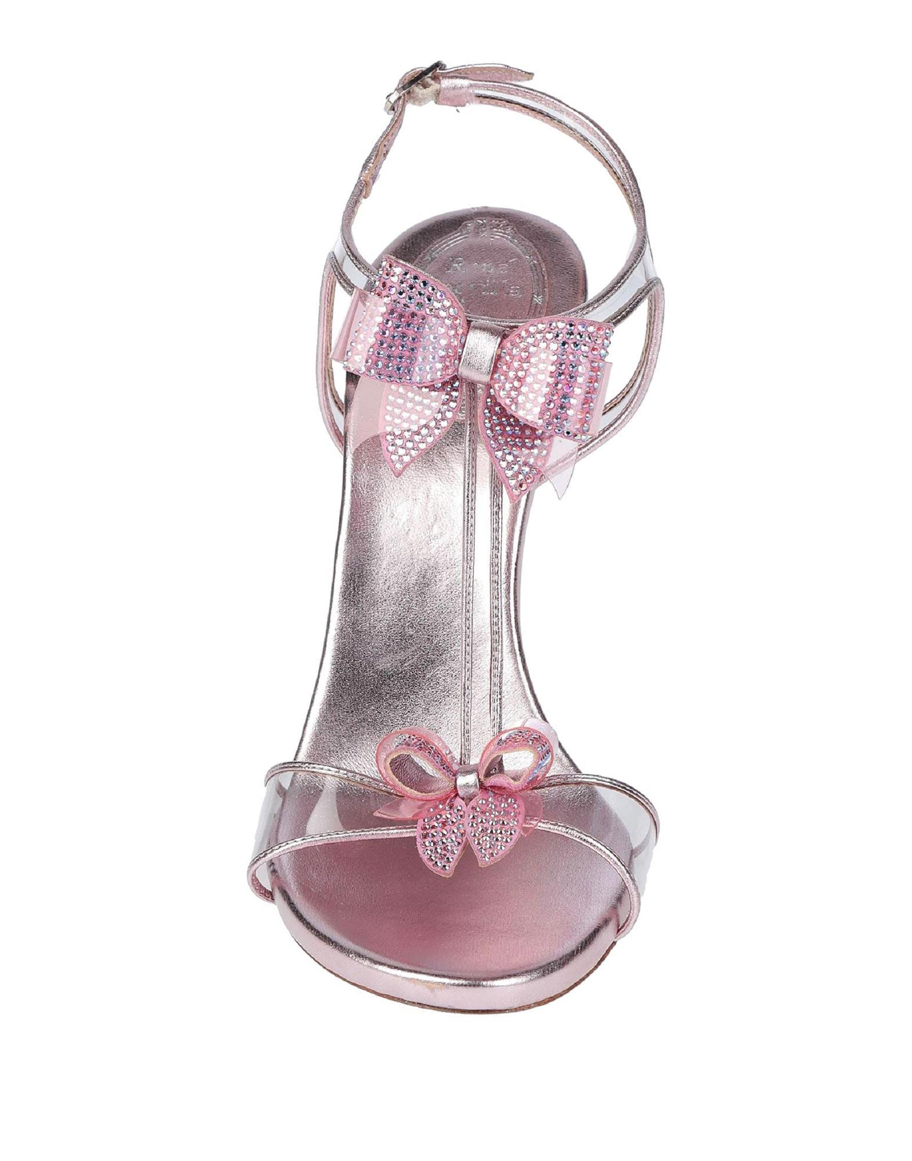 Nuevo Rene Caovilla Sandalias de piel con lazo de cristal adornado rosa It 39.5 - US 9.5 en Nuevo Estado en Montgomery, TX