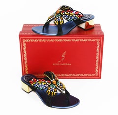 New Rene Caovilla Swarovski Crystals Butterfly Thong Sandals It.36 - US 6