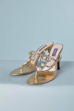 NEW Rhinestone and pearls sandals with high heels Emilio Pucci