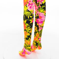 nuevo RICHARD QUINN legging de punto con estampado floral multicolor UK6 XS