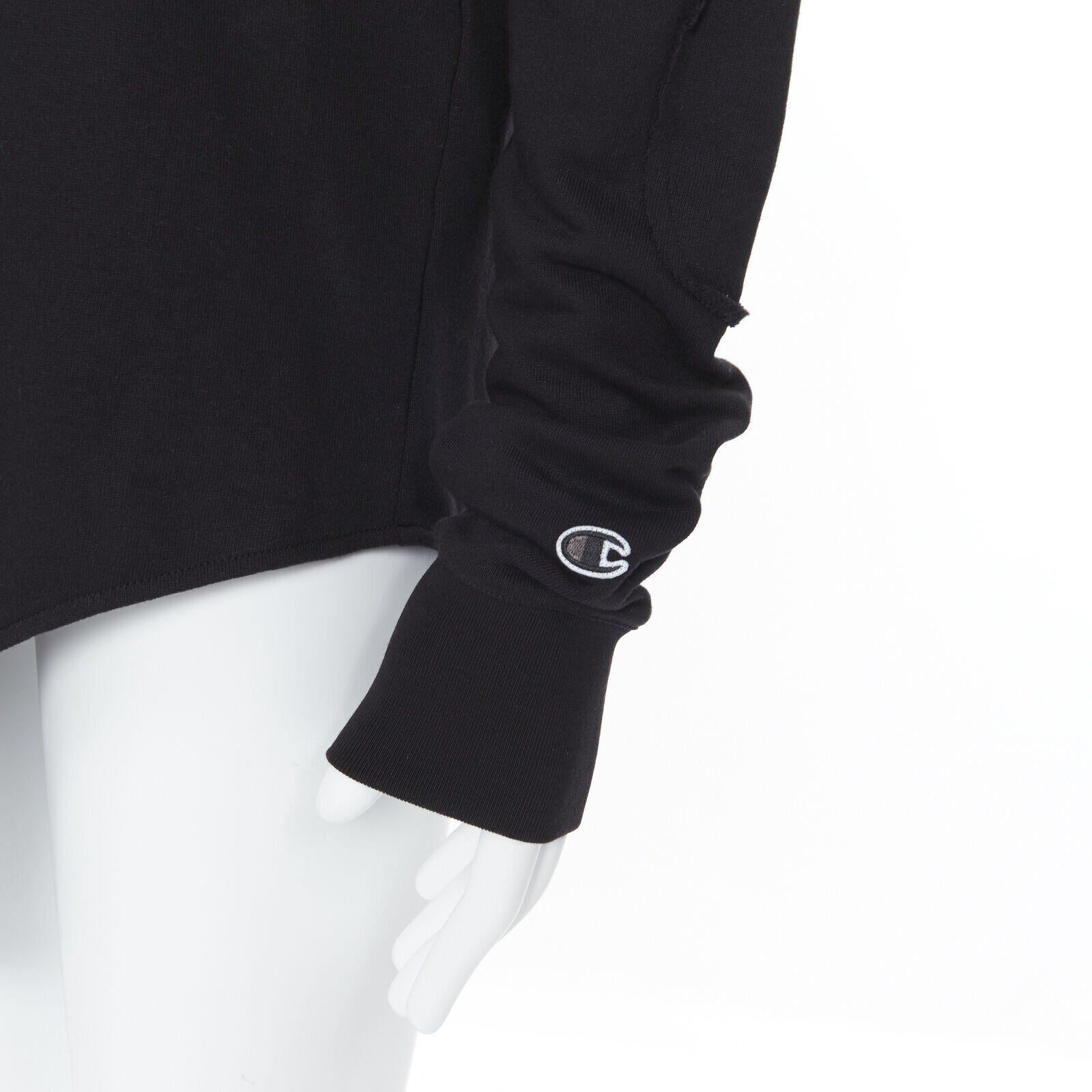 new RICK OWENS CHAMPION 2020 Tecuatl Black Pentagram Star embroidered sweater M For Sale 5
