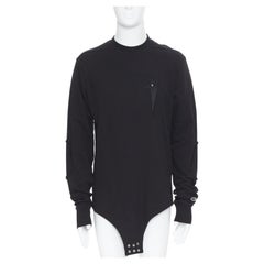 new RICK OWENS CHAMPION SS20 Tecuatl Black Pentagram Star embroidered sweater S