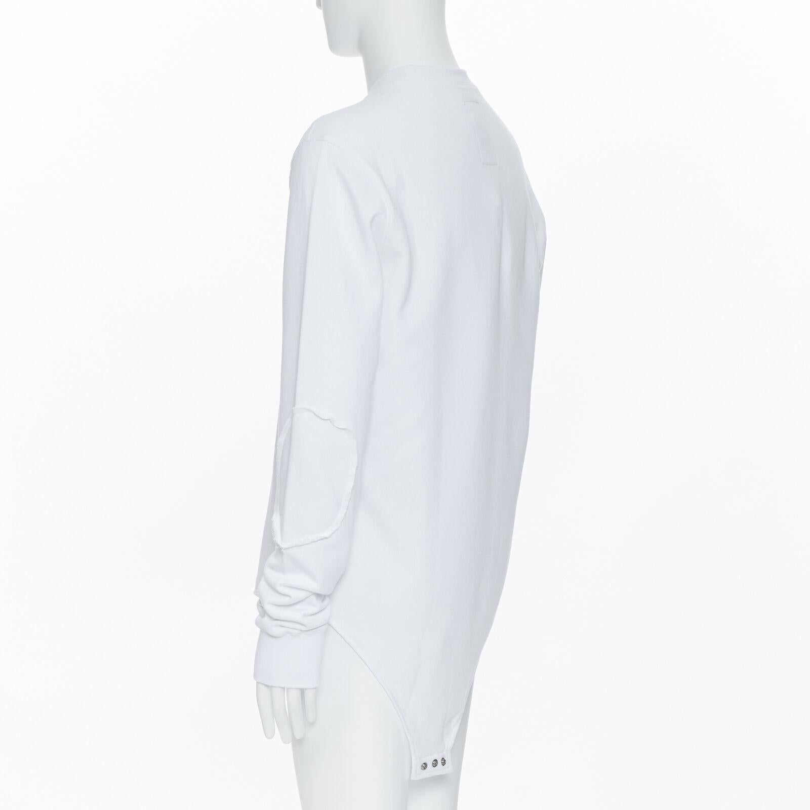 new RICK OWENS CHAMPION SS20 Tecuatl White Pentagram embroidered snap sweater M For Sale 1