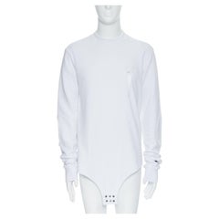 new RICK OWENS CHAMPION SS20 Tecuatl White Pentagram embroidered snap sweater M