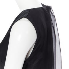 new RICK OWENS Domy SS18 Runway cape back organza train sleeveless dress FR36 S