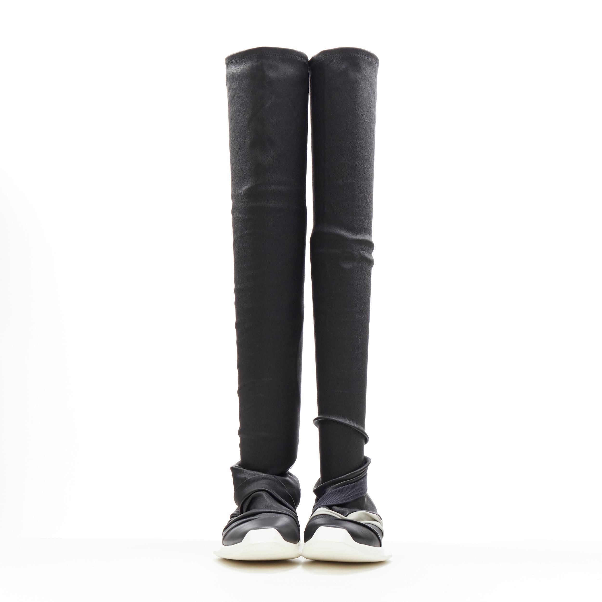 rick owens black stocking sneaker boots