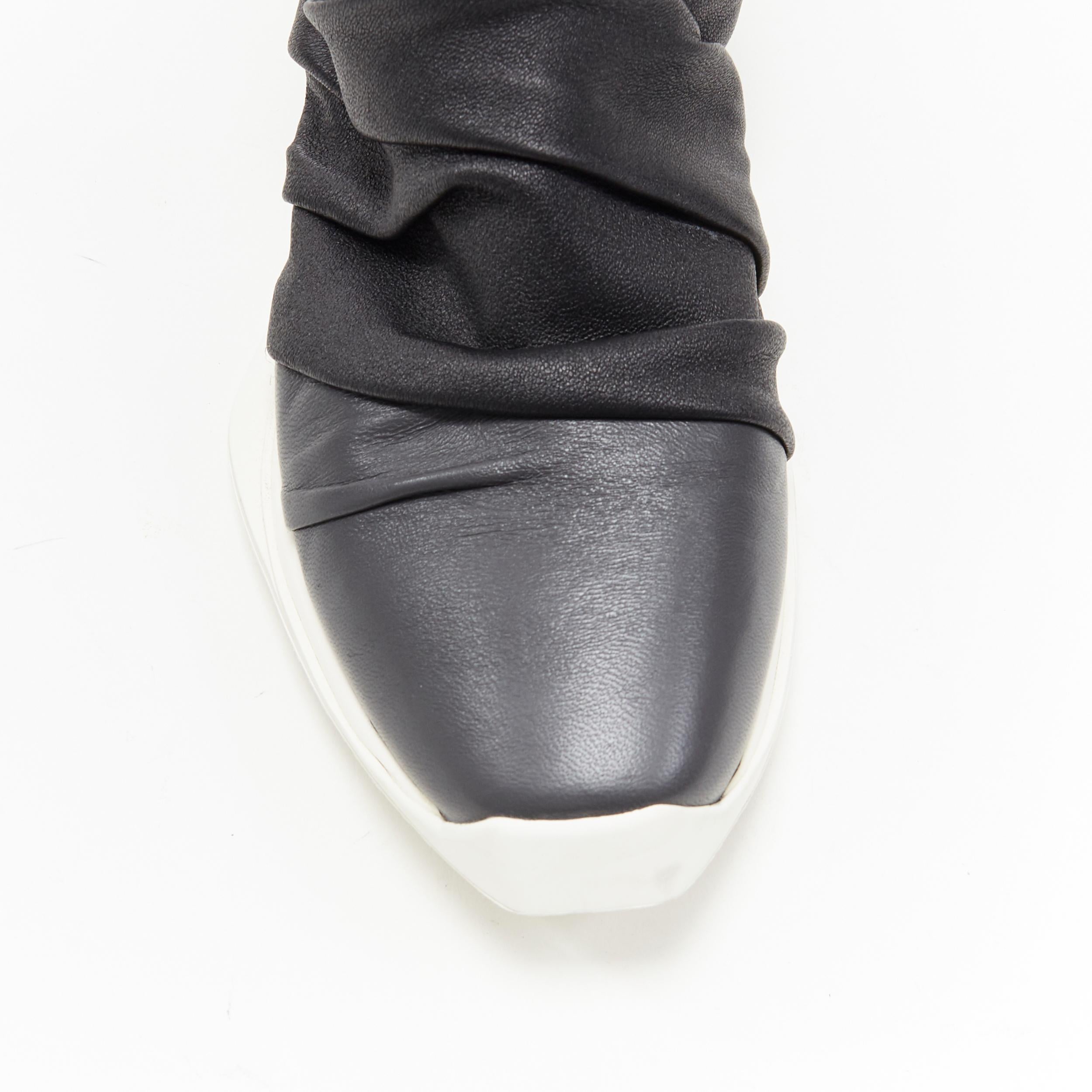 new RICK OWENS Draped Olique Runner Stocking black knee high sneaker boots EU37 In New Condition In Hong Kong, NT