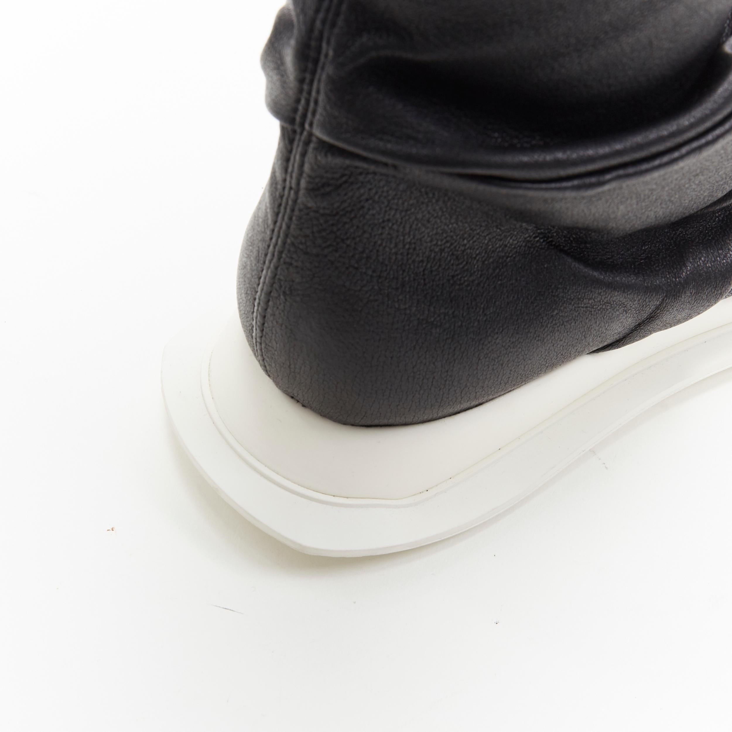 new RICK OWENS Draped Olique Runner Stocking black knee high sneaker boots EU37 1