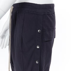 new RICK OWENS DRKSHDW Pusher snap button drawstring light cotton wide pants XS