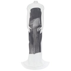 new RICK OWENS DRKSHDW SS18 Dirt Jumbo white black photo print t-shirt dress OS