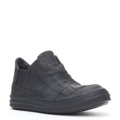 new RICK OWENS Geobasket Mummy Plaster wrapped black mid top sneaker EU37