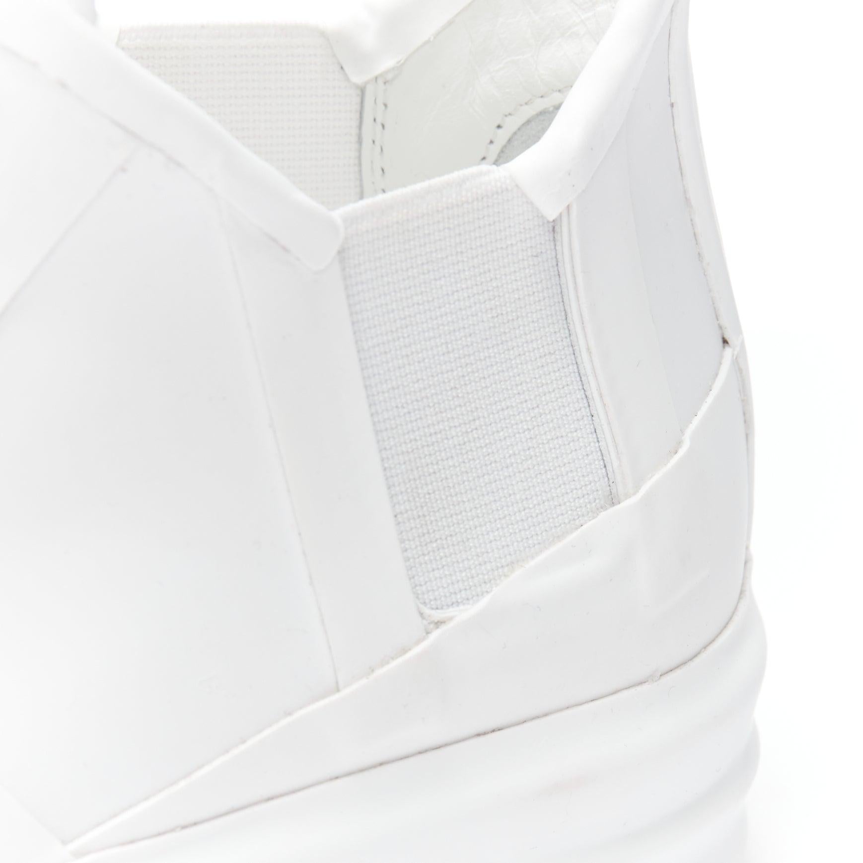 Women's new RICK OWENS Geobasket Mummy Plaster wrapped white mid top sneaker EU36 For Sale