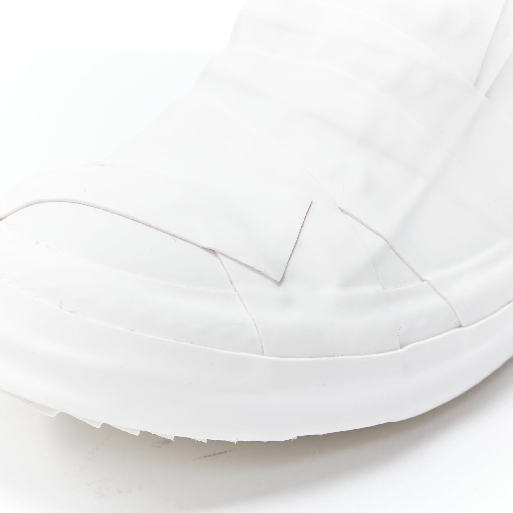 new RICK OWENS Geobasket Mummy Plaster wrapped white mid top sneaker EU36 For Sale 1