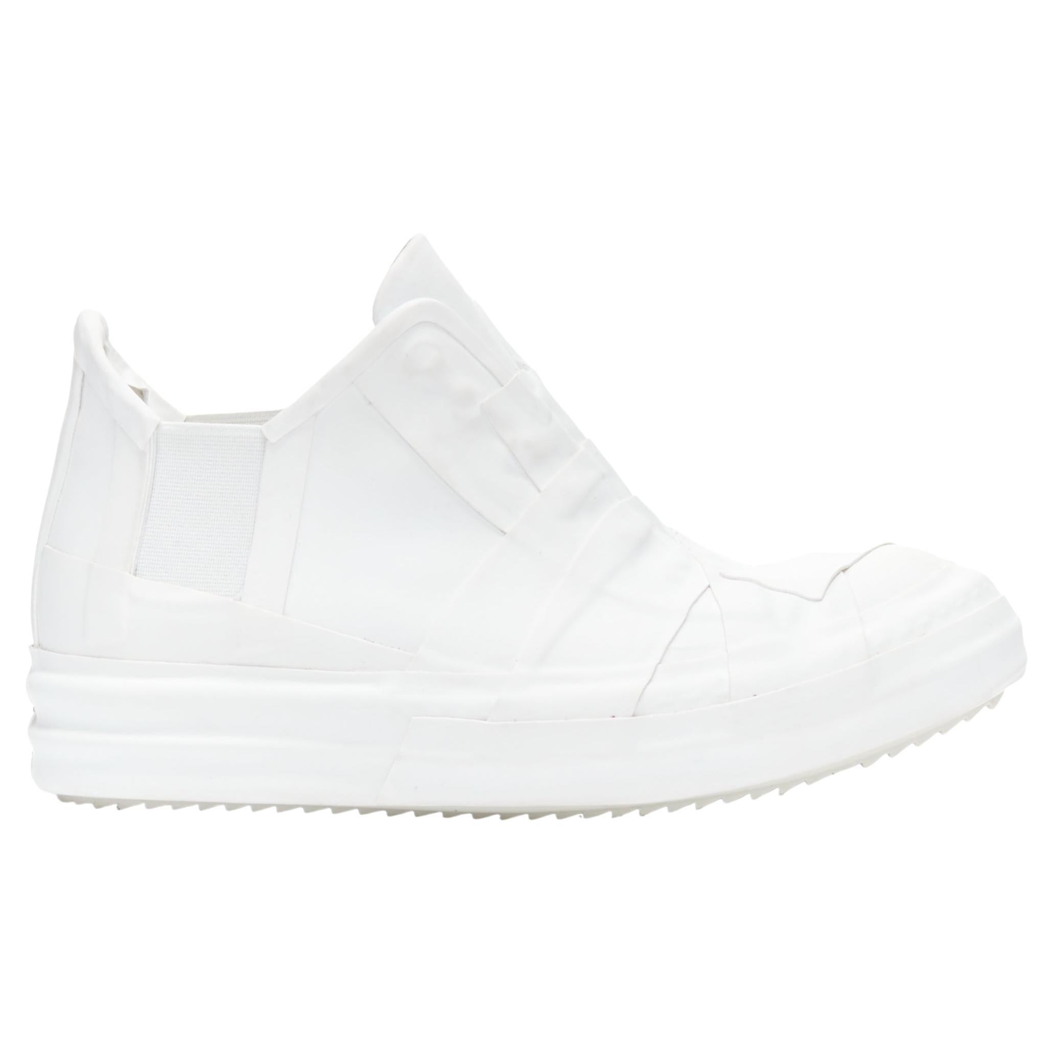 new RICK OWENS Geobasket Mummy Plaster wrapped white mid top sneaker EU36 en vente