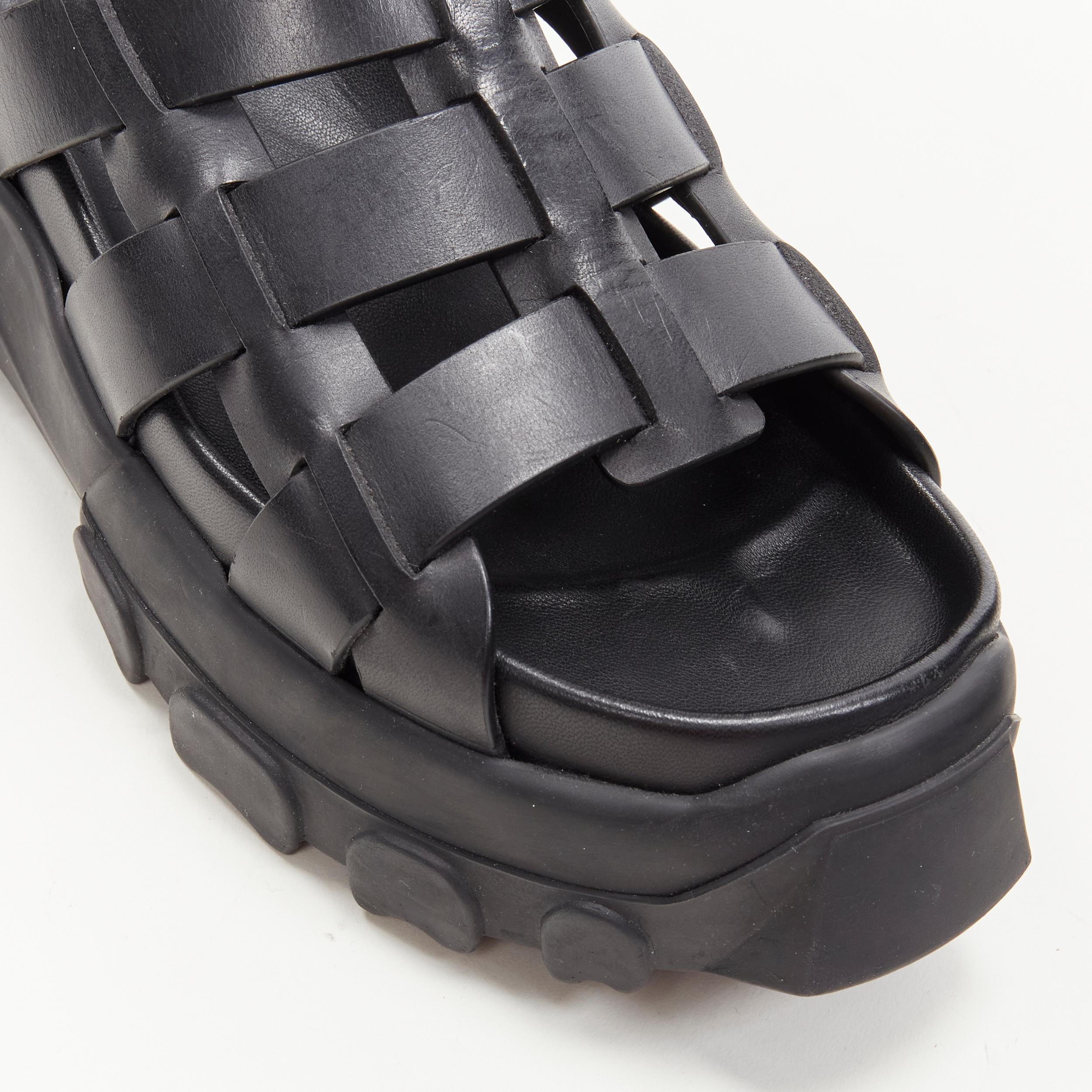 new RICK OWENS Hiking Sandal black track sole platform sandal EU38 In Excellent Condition In Hong Kong, NT