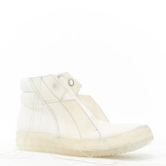 new RICK OWENS Island Dunk long thread distressed milk clear sole high dunk EU36