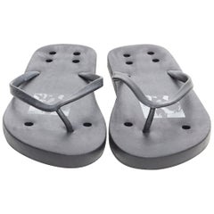new Rick Owens rare abstract print punctured cut out thong slippers EU42