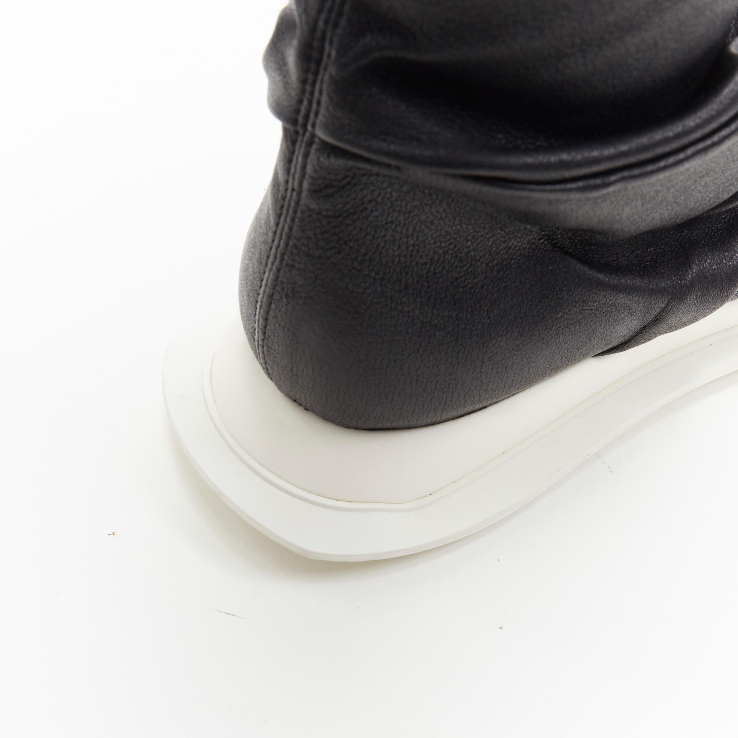 new RICK OWENS Runway Draped Oblique stretch leather knee high sneaker EU35.5 2