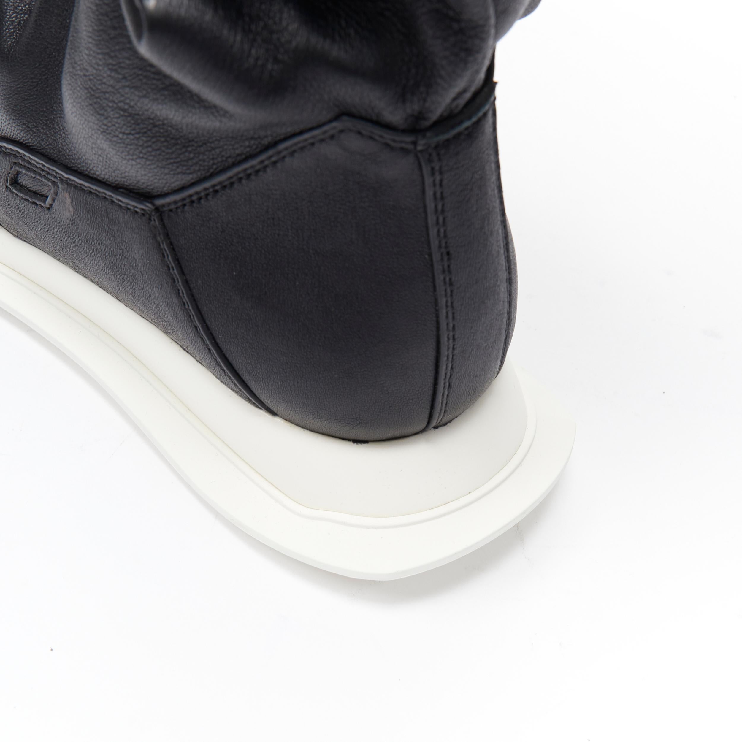 new RICK OWENS Runway New Runner Stretch silver black stocking boot sneaker EU36 For Sale 2