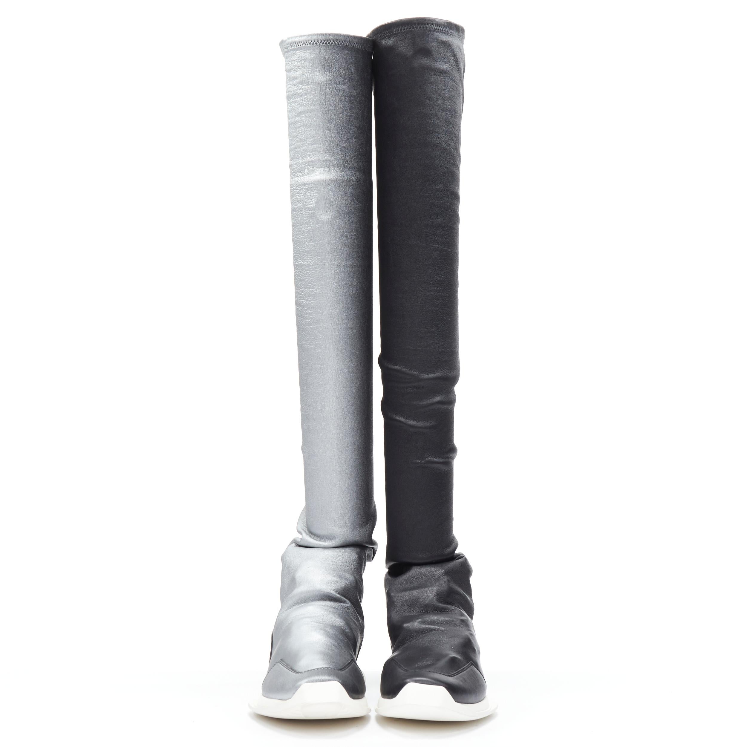 rick owens black stocking sneaker boots