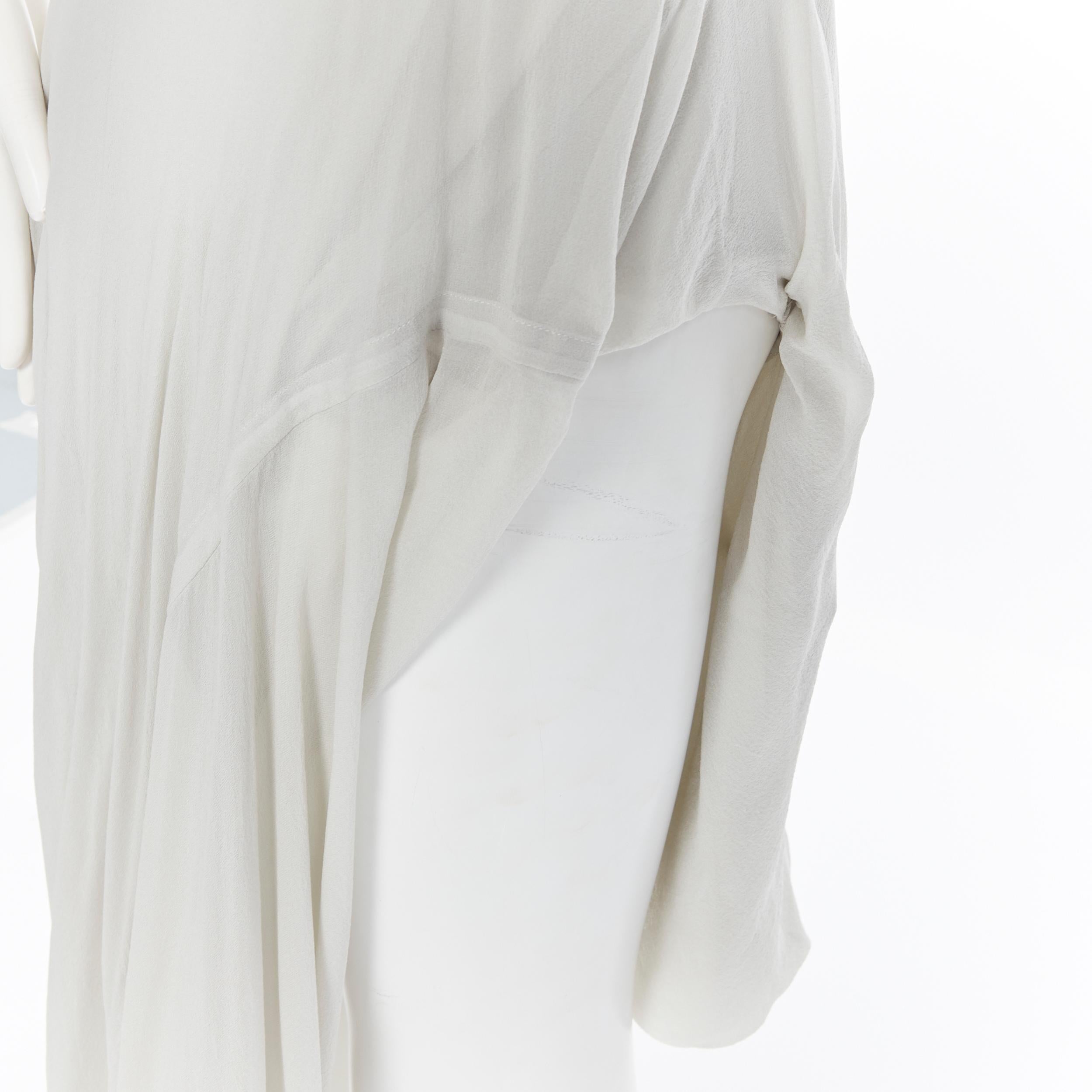 new RICK OWENS SS17 Walrus Runway grey silk draped open side brief skirt IT40 In Excellent Condition In Hong Kong, NT